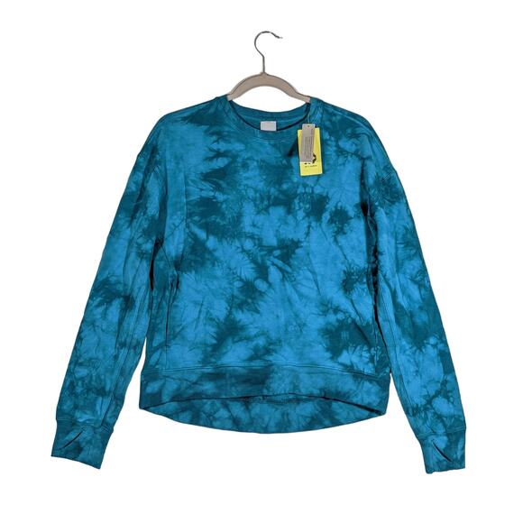 All in Motion Sweatshirt XS Long Sleeve Tie Dye French Terry Crewneck Thumbholes - Picture 1 of 10
